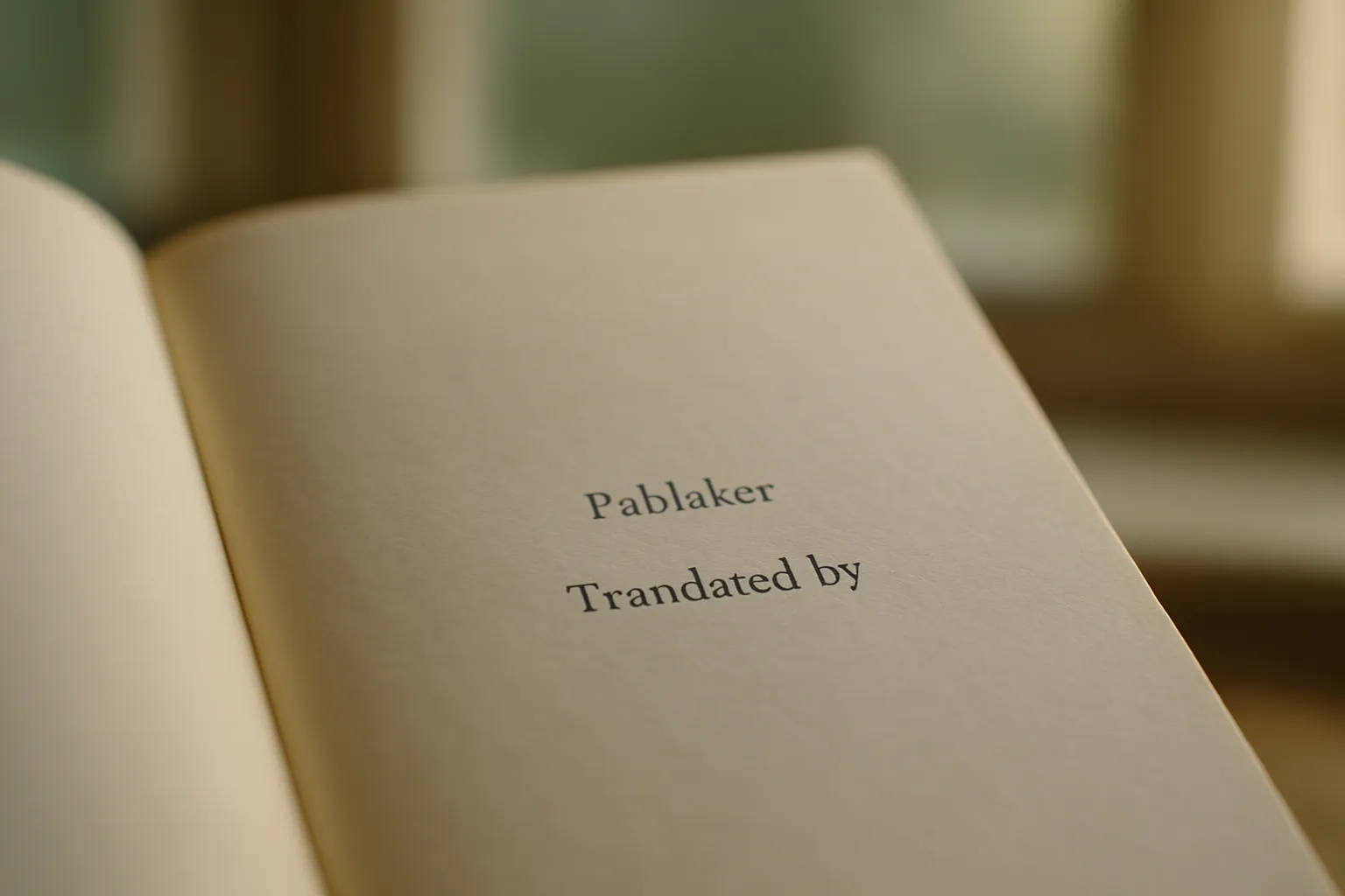 La page de titre d'un livre traduit, mentionnant l'éditeur et le traducteur